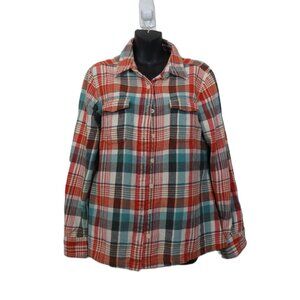 Patagonia Size 8 Midweight Fjord Flannel Shirt Plaid Button Down Long Sleeve